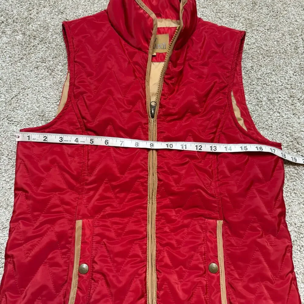 King Ranch Red Quilted Vest Size M - Picture 4 of 5
